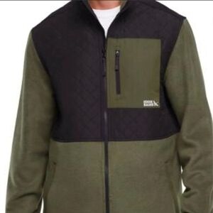 Eddie Bauer Olive Mixed Media Fleece Jacket